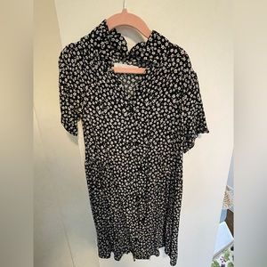 Zara girls black dress with white flowers